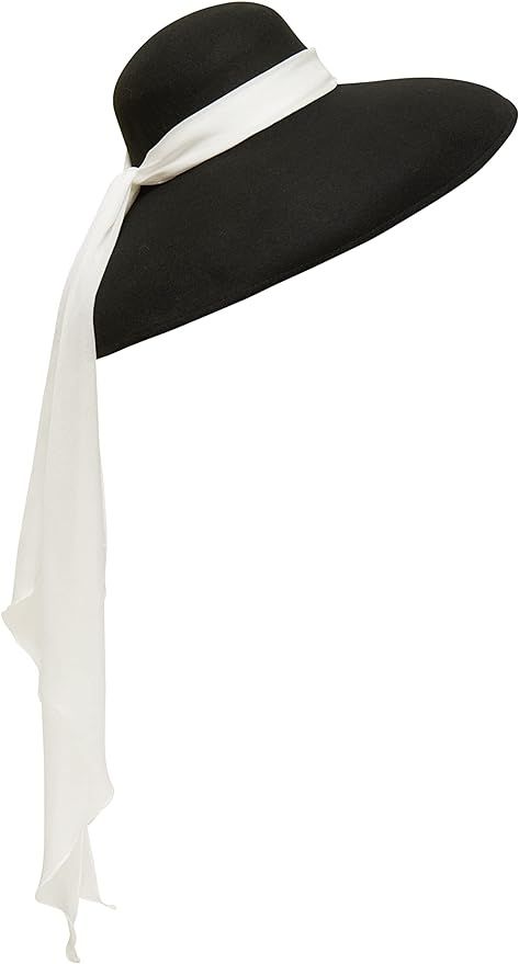 High-End Audrey Style Adjustable Oversized Black Wool Hat W/Silk Scarf Inspired by BAT's | Amazon (US)