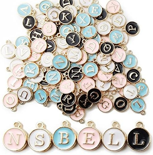 NSBELL 104PCS Letter Charms for Jewelry Making - Double Sided Alphabet Charms for Necklace & Brac... | Amazon (US)
