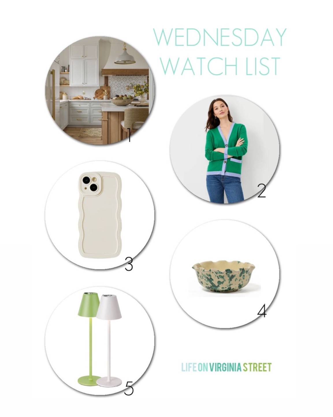 This week’s Wednesday Watch List includes a preppy cardigan, a scalloped phone case, a cute splatter paint scalloped bowl, and LED cordless table lamps that are perfect to use outside or for dinner parties! Get all the details here: https://lifeonvirginiastreet.com/wednesday-watch-list-398/.
.
#ltkseasonal #ltkhome #ltksalealert #ltkunder50 #ltkunder100 #ltkstyletip #ltkfind

#LTKSeasonal #LTKhome #LTKsalealert