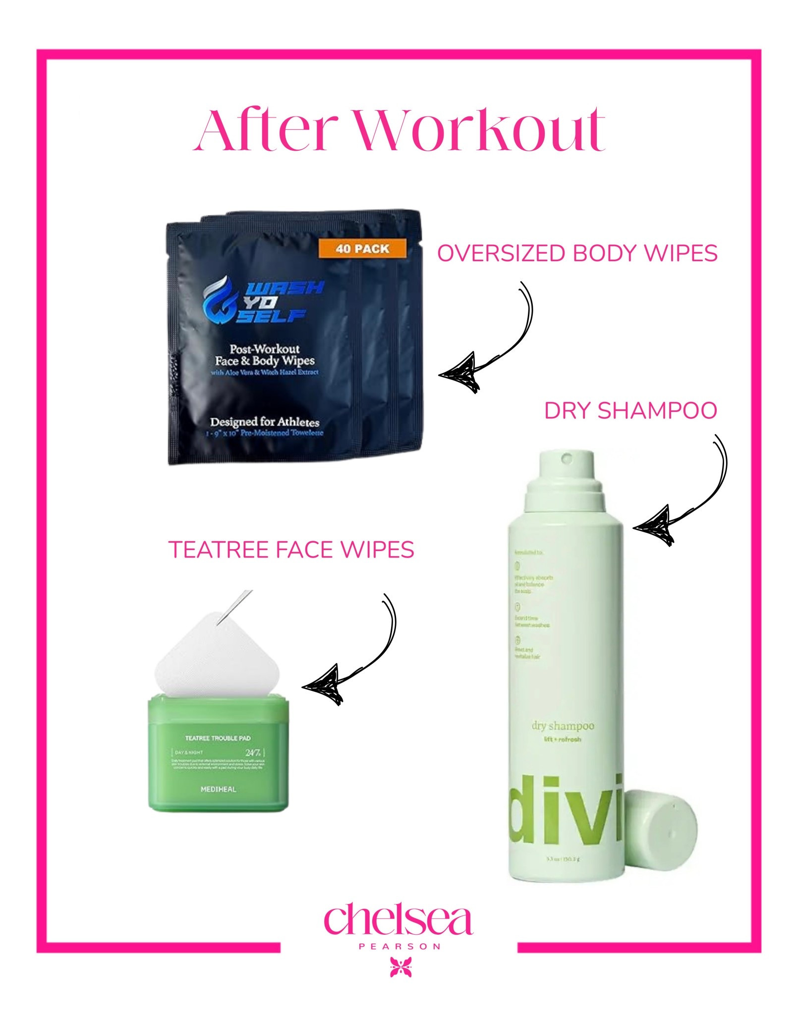 Post workout | body wipes | face wipes | dry shampoo 

#LTKBeauty #LTKActive #LTKOver40