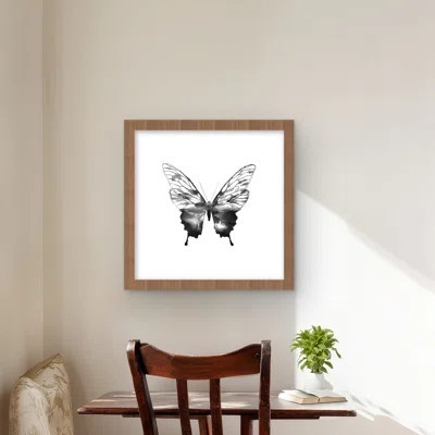 Black Butterfly Sketch - Framed Matted Print for Home Decor | Wayfair North America