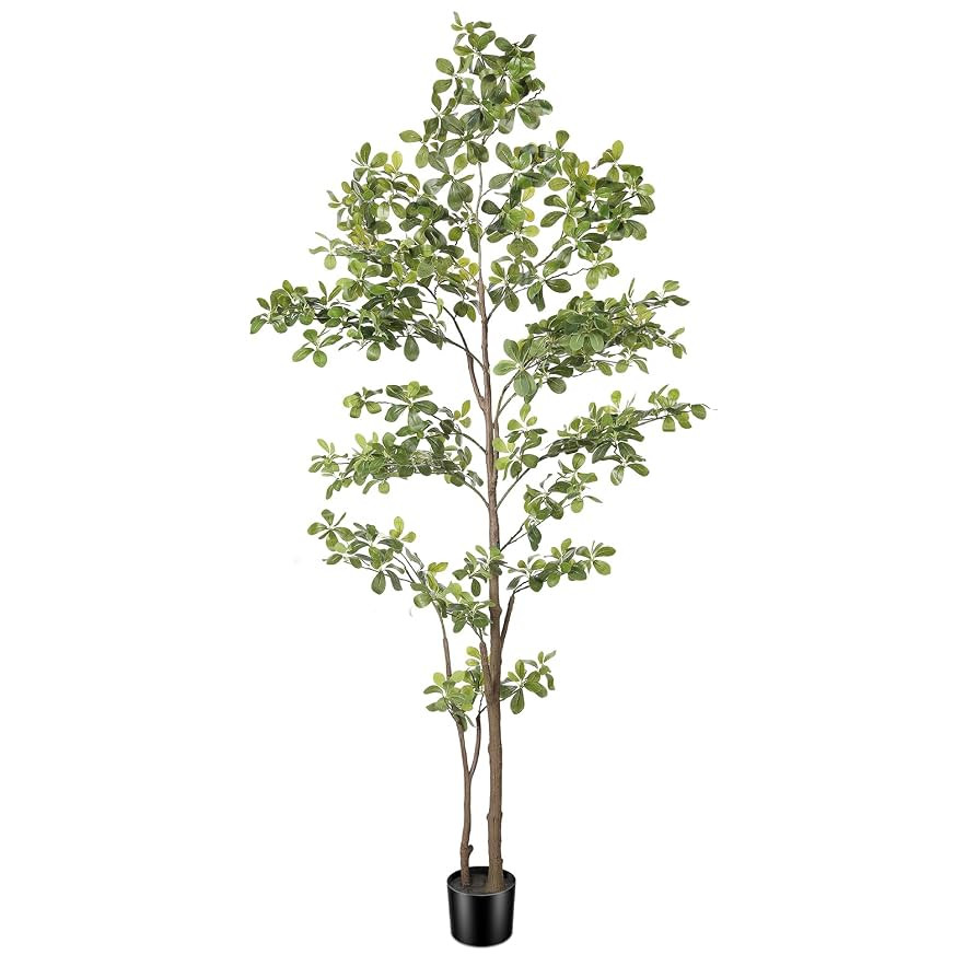Faux Black Olive Tree 7ft, Artificial Shady Lady Tree with Natural Trunk and Realistic Leaves, 7 ... | Amazon (US)