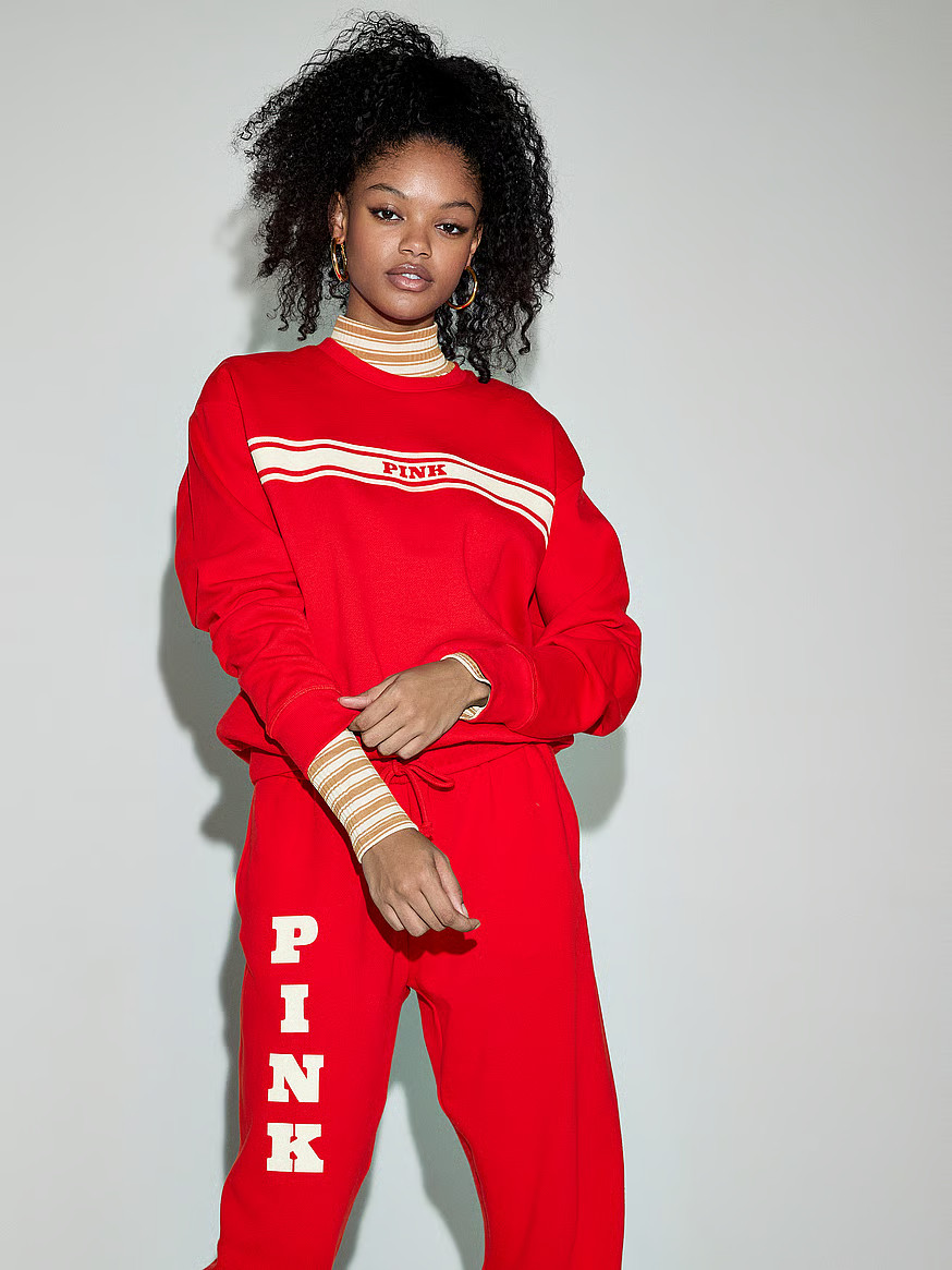 Buy Ivy Fleece Classic Crew Sweatshirt, Bright Vermillion - Order Hoodies & Sweatshirts online - ... | Victoria's Secret (US / CA )