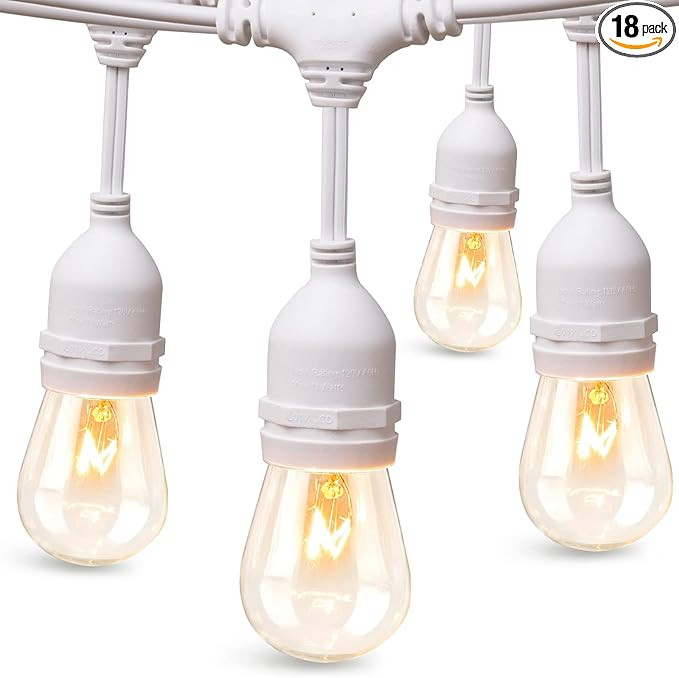 addlon 48 FT Outdoor String Lights Commercial Grade Weatherproof, 18 Edison Vintage Bulbs, 15 Han... | Amazon (US)