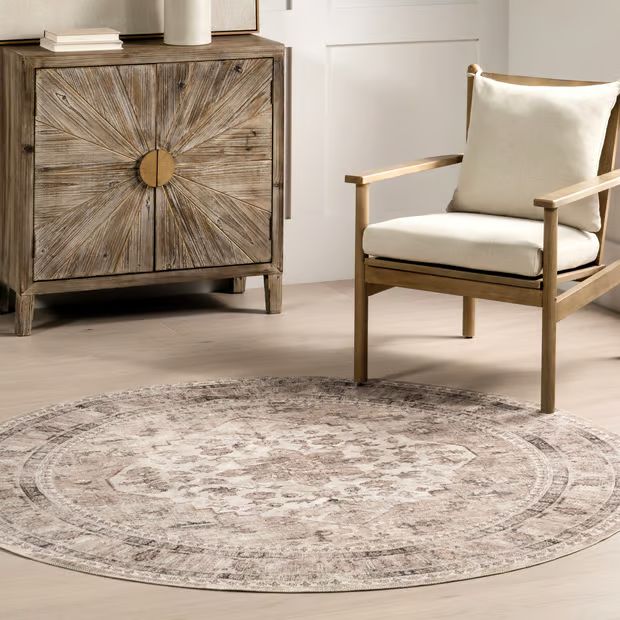 Taupe Keyara Washable Stain Resistant 6' x 9' Area Rug | Rugs USA
