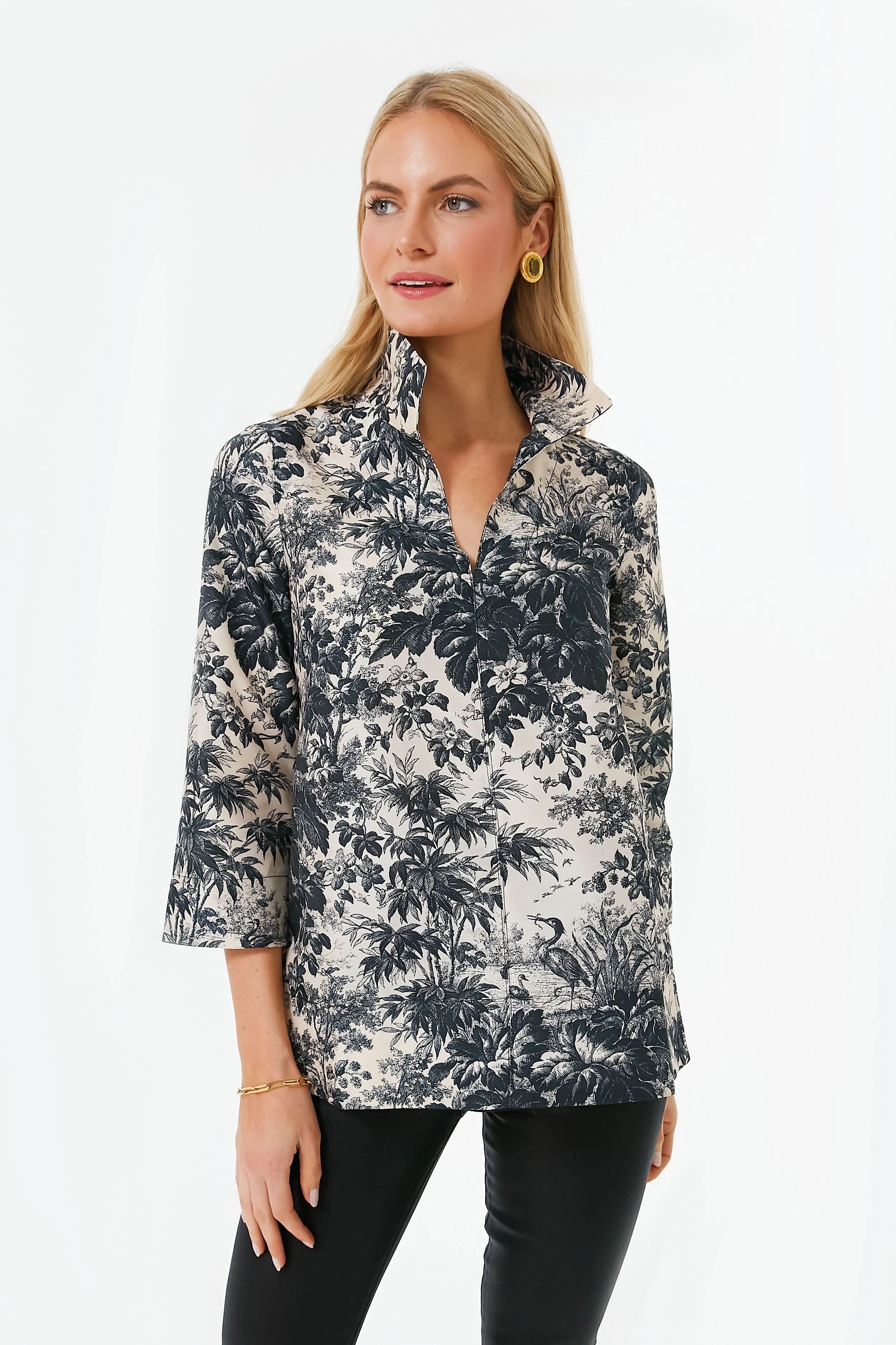 Noir Cypress Toile Margot Top | Tuckernuck (US)