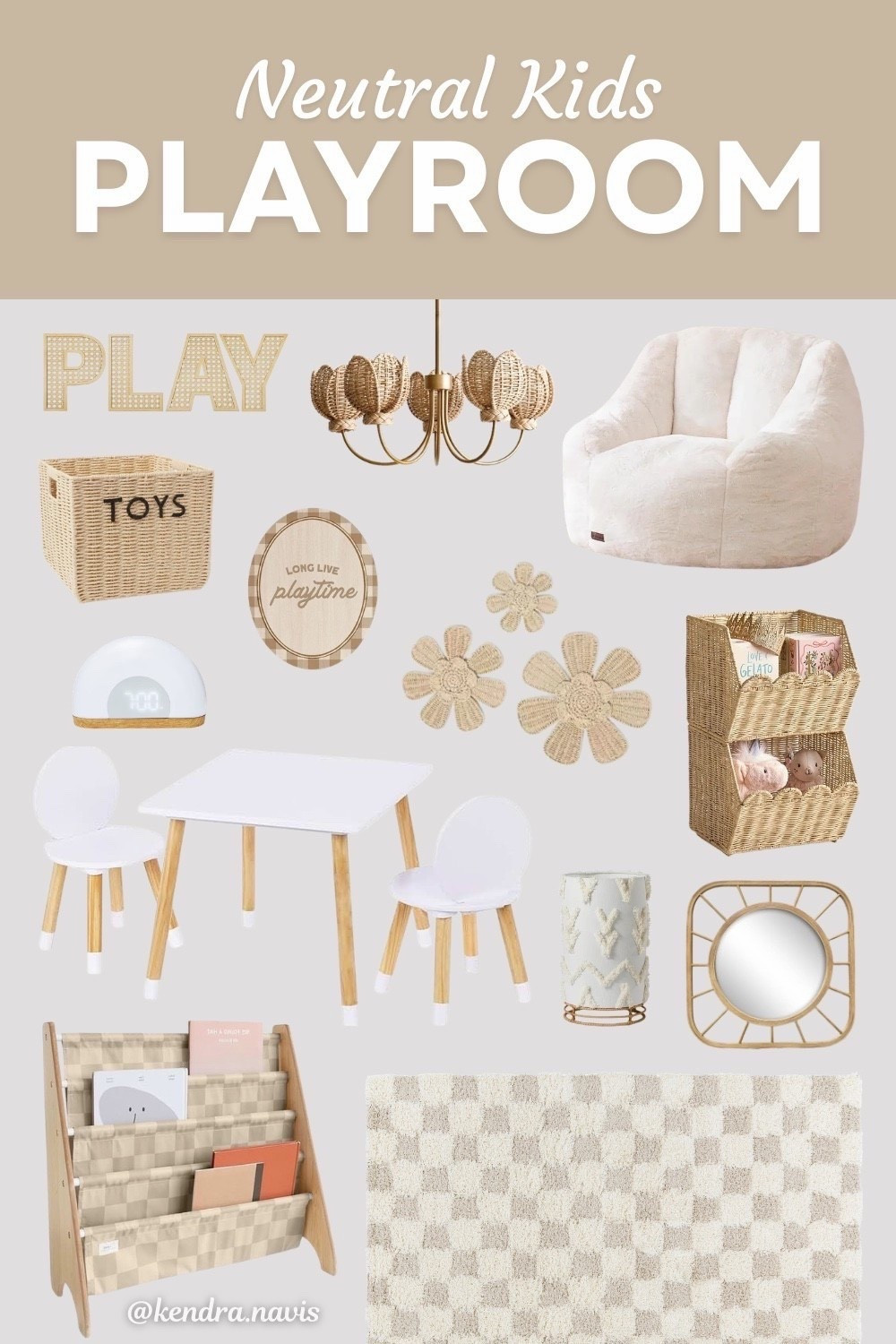 Neutral Kids Playroom Ideas

Kids playroom decor, neutral kids decor, playroom inspiration, beige kids decor, checkered rug, kids seating, kids wall art, toy storage, kids organization ideas, toddler room, gender neutral playroom, nursery decor, toddler bedroom, kids bedroom decor, kids table and chairs, kids bookshelf, neutral home decor, @Target kids decor

#LTKHome #LTKKids #LTKBaby