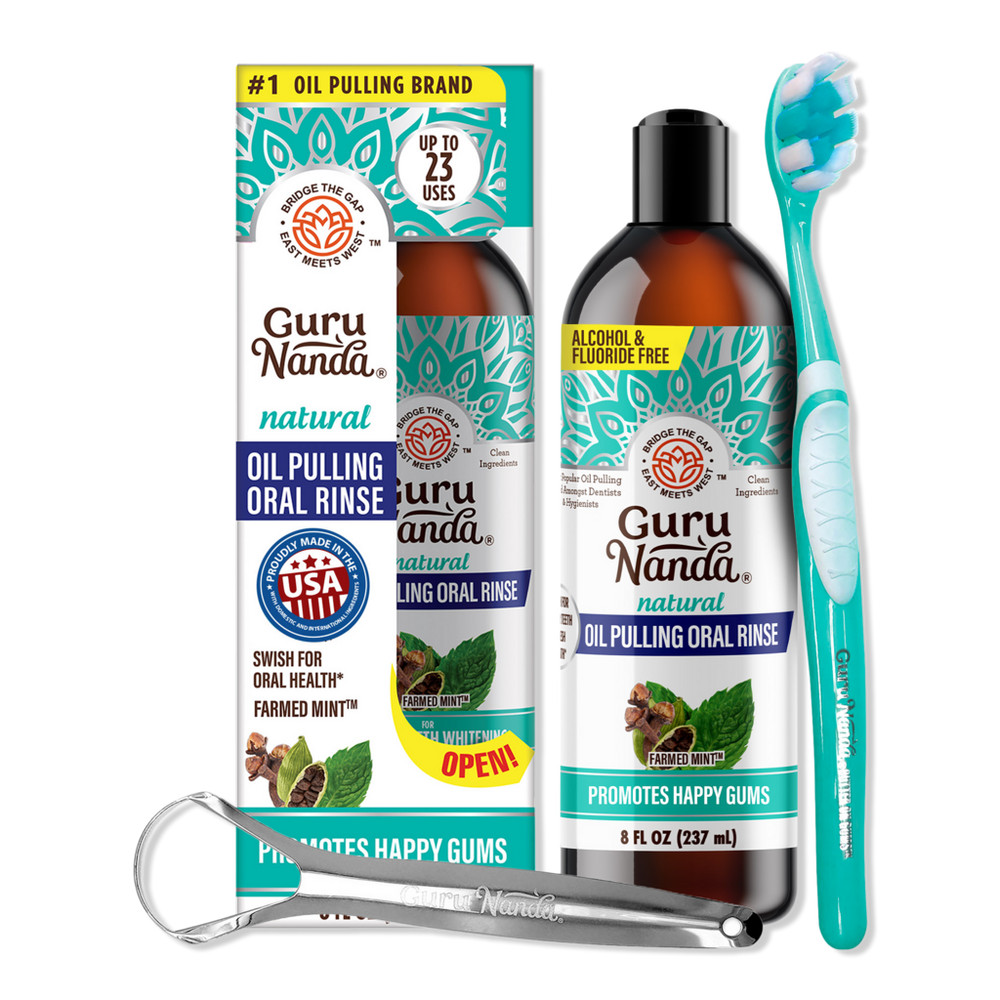 GuruNanda Farmed Mint Oil Pulling Oral Rinse with Essential Oils & Vitamins | Ulta