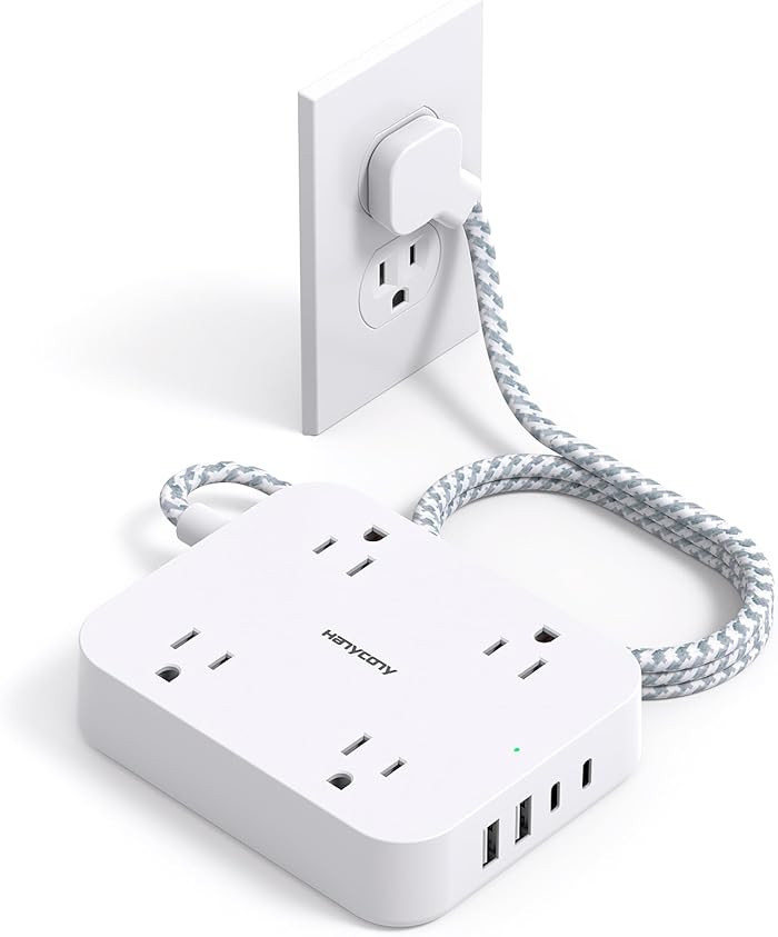 Surge Protector Power Strip - HANYCONY 8 Outlets 4 USB (2 USB C) Charging Ports, Multi Plug Outlet... | Amazon (US)
