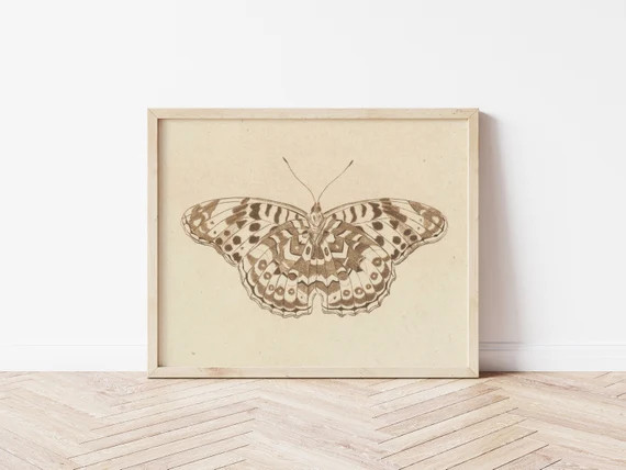 Printable Art  Vintage Moth/butterfly Art Print  Muted | Etsy | Etsy (US)