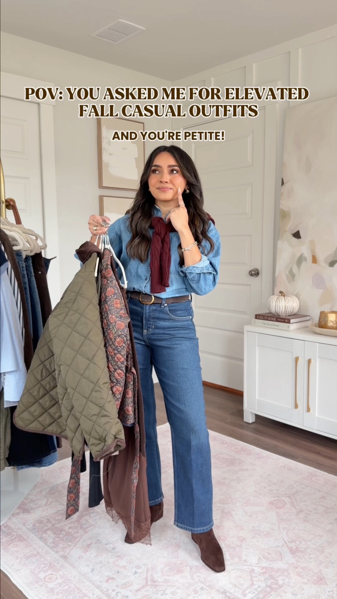 Fall casual outfits!
For reference: I’m 5’0, petite, 32b bra size, and 2/26 in bottoms, pear shaped. 
*Everything I share is unaltered! TTS means true to size. Between size 5-6.5 in shoes

Spanx code - Use code HONEYSWEETXSPANX for 15% off!