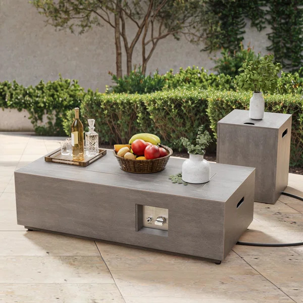 Joycie 12.6’’ H x 42’’ W Metal Propane Outdoor Gas Fire Pit Table | Wayfair North America