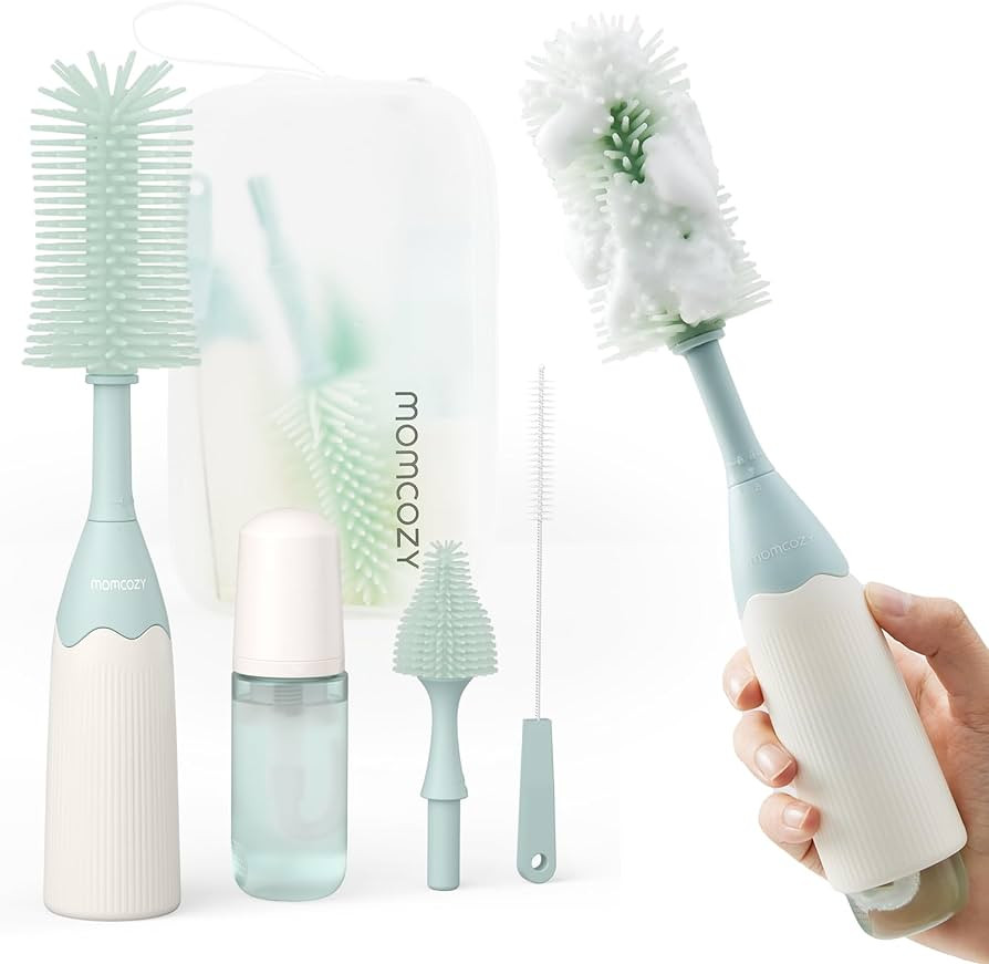 Momcozy Bottle Brush Kit, Innovative Push-Press Design for Better Cleaning - Baby Bottle Cleaner ... | Amazon (US)