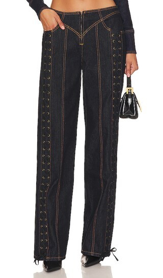 Daydream Tie Up Jeans in Dark Denim | Revolve Clothing (Global)