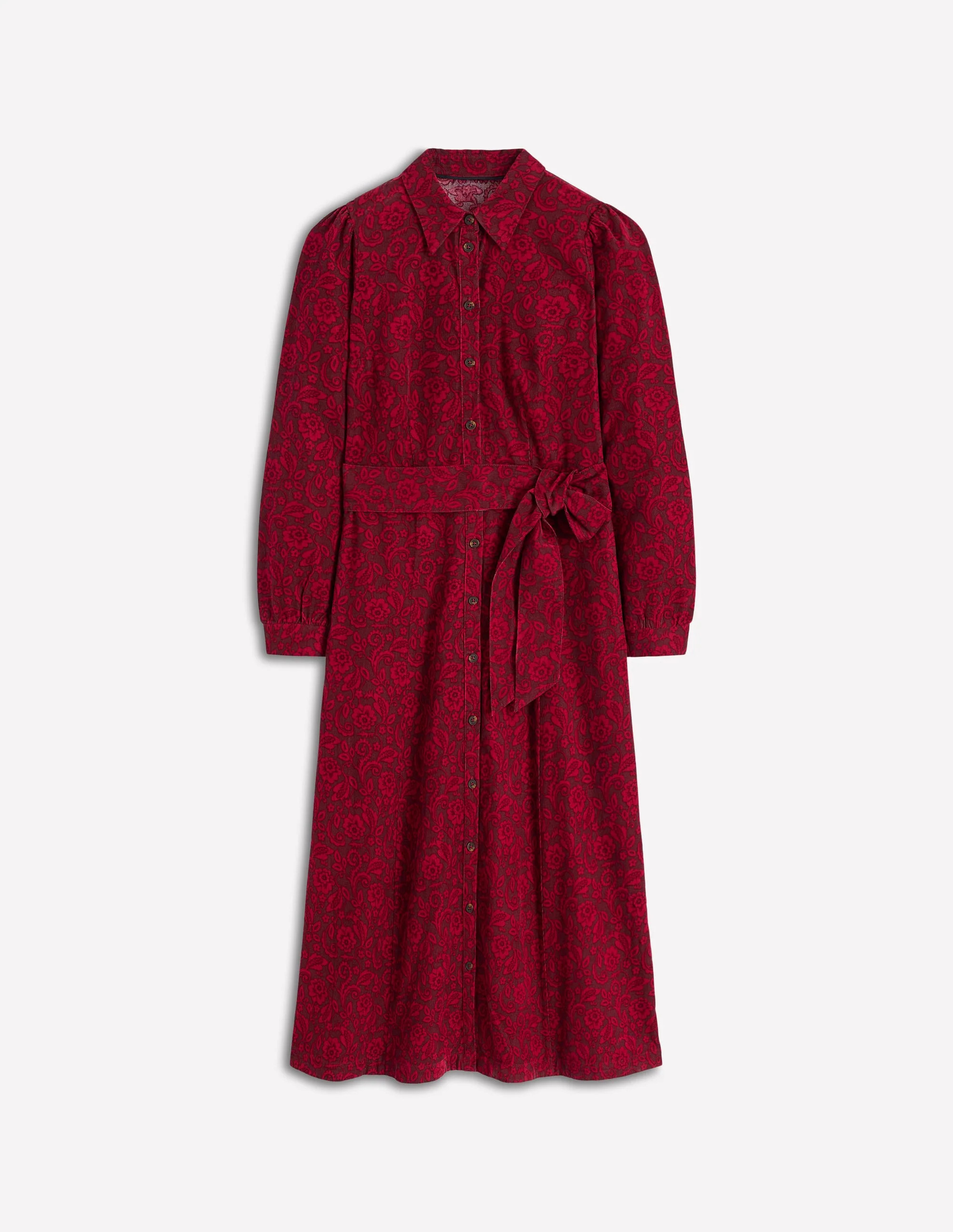 Clara Cord Midi Dress-Red Liquorice, Ornate Flora | Boden UK