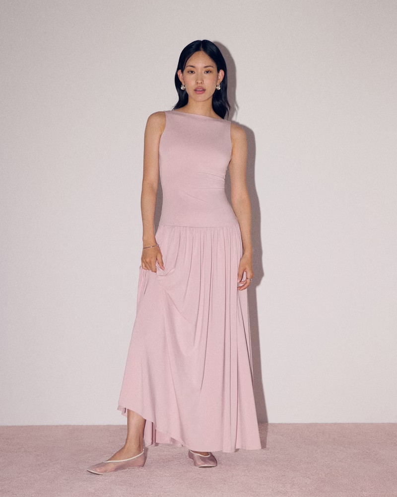 Women's Knit Drop-Waist Maxi Dress | Women's New Arrivals | Abercrombie.com | Abercrombie & Fitch (US)