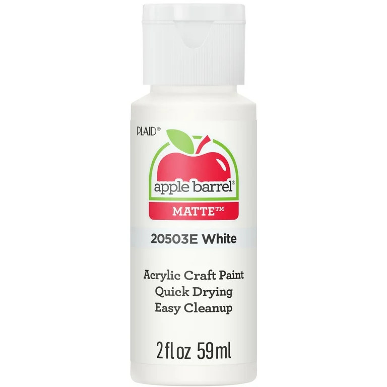Apple Barrel 20503EX Acrylic Craft Paint, Matte Finish, White, 2 fl oz | Walmart (US)