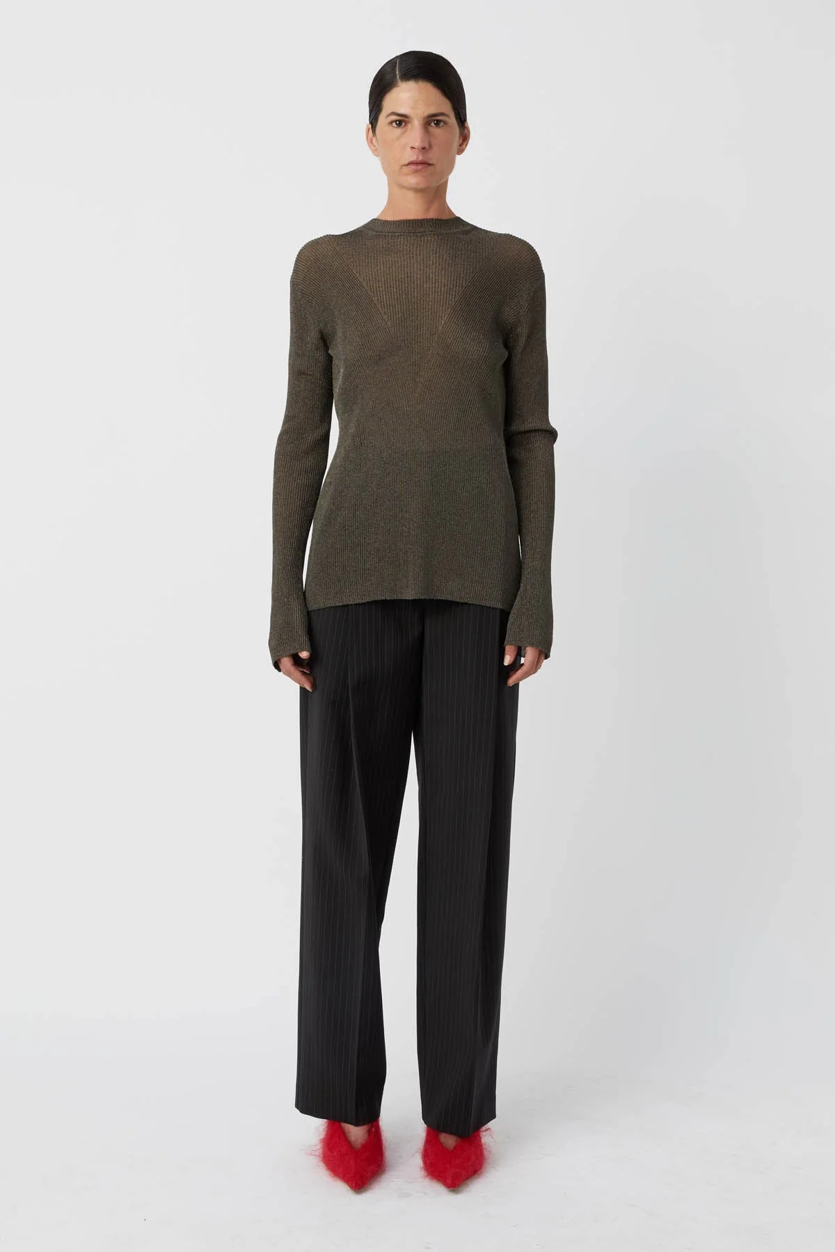 CAMILLA AND MARC Neveah Long Sleeved Top in Gunmetal Grey. | CAMILLA AND MARC (ANZ)
