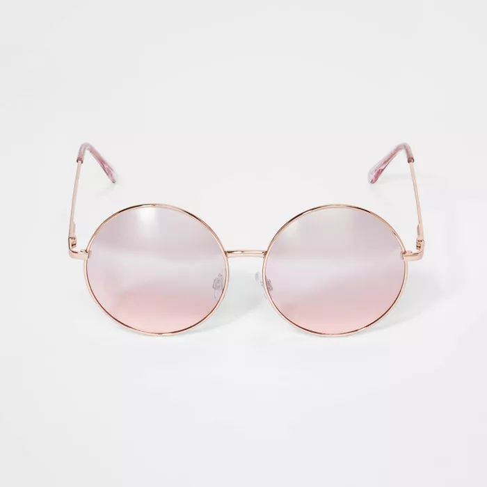 Girls' Round Metal Frame Sunglasses - art class™ Rose/Gold | Target