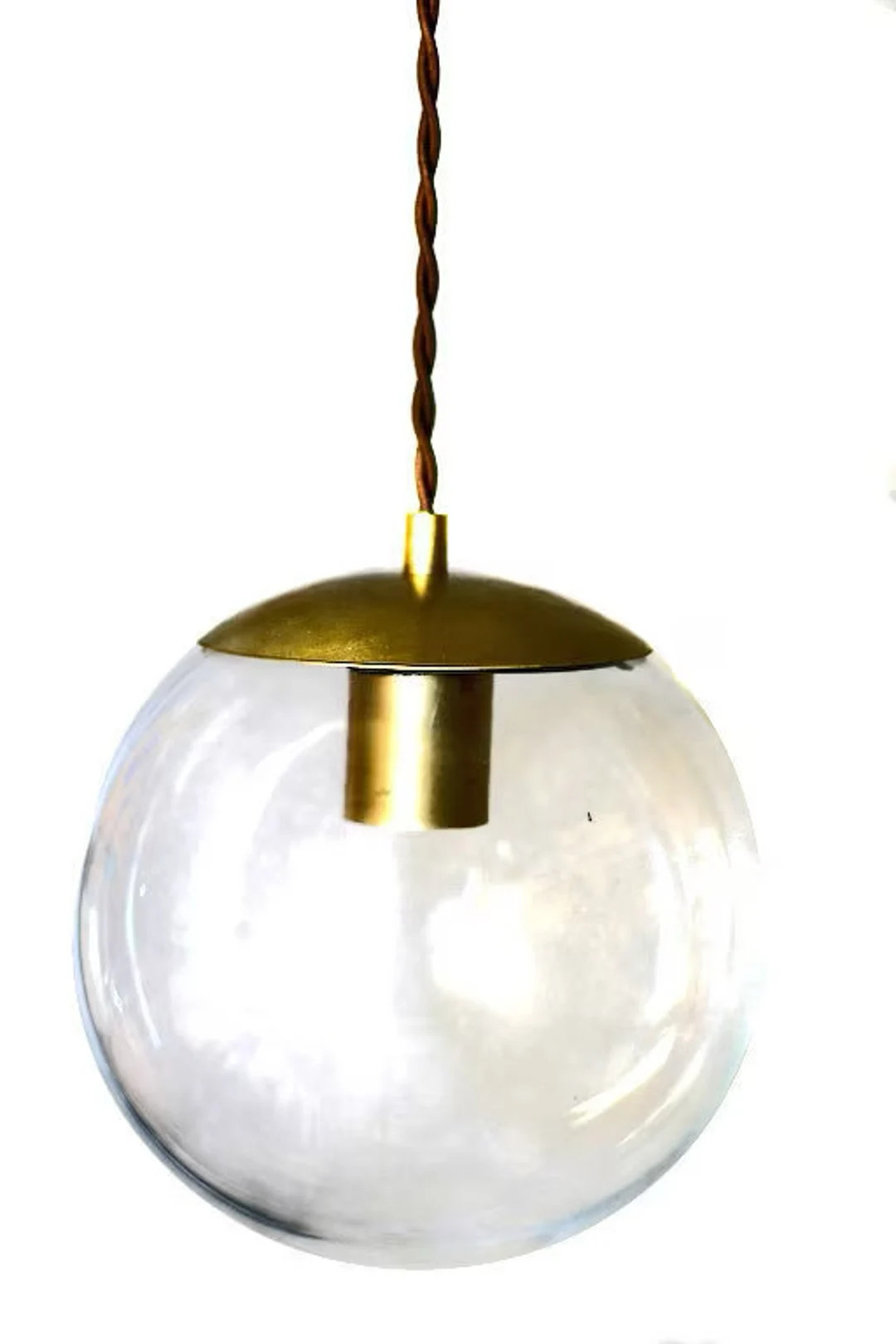 Mid Century Modern 8" Glass Globe Pendant Light Fixture - Vintage Modern - Clear or White Glass G... | Etsy (US)