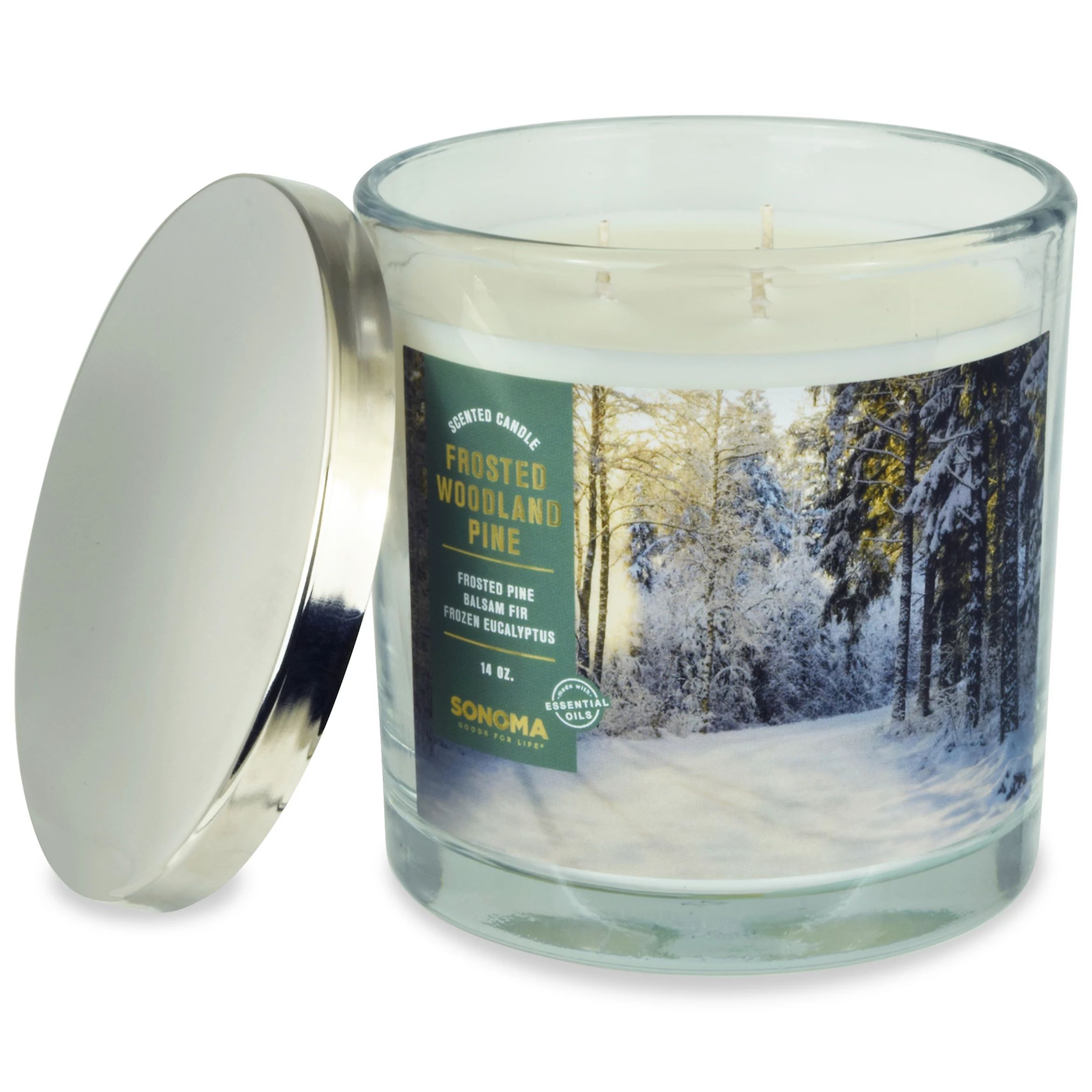 Sonoma Goods For Life® Frosted Woodland Pine 14-oz. Candle Jar | Kohl's