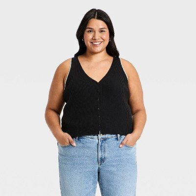 Women's Rib Sweater Vest - Universal Thread™ Black 4X | Target