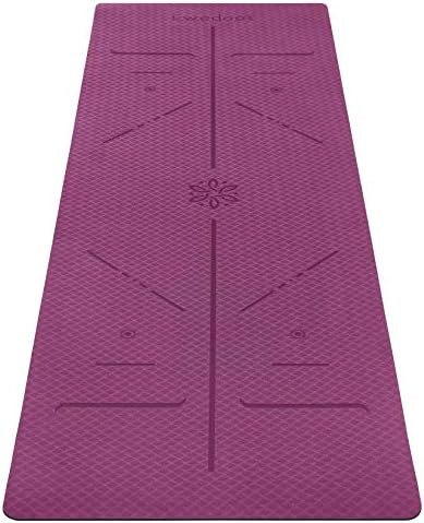 Ewedoos Eco Friendly Yoga Mat with Alignment Lines, TPE Yoga Mat Non Slip Textured Surfaces ¼-In... | Amazon (US)