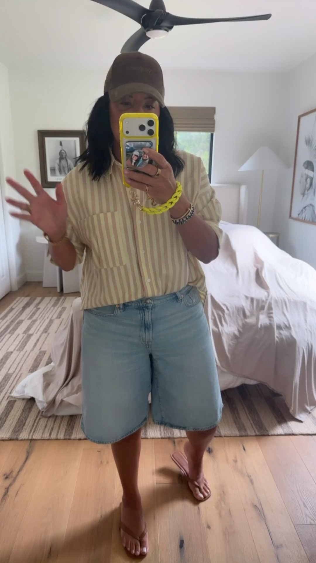 Top size medium (it’s oversized so definitely size down if you are between sizes), shorts size 29 (I’m a curvy size 8), sandals fit tts, hat size medium (I have an average sized head.

#LTKootd #LTKgrwm #LTKBeauty
