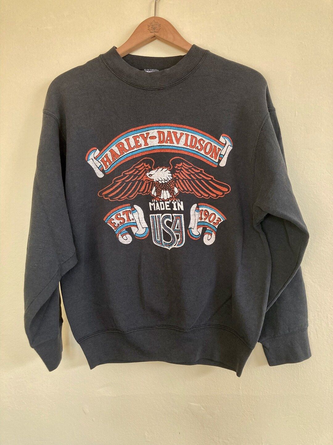 vintage sweatshirt-Harley Davidson eagle print | Etsy (US)