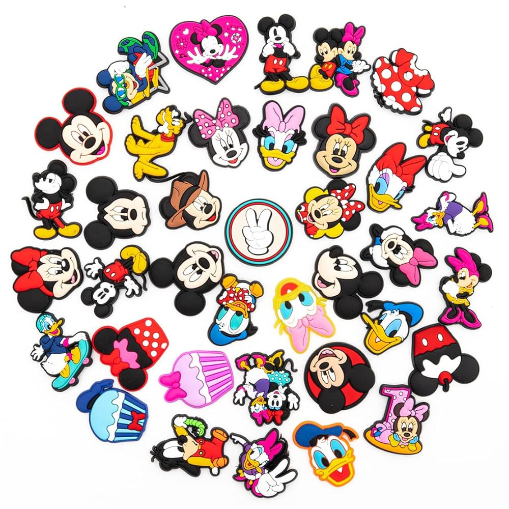 38 Pcs Cartoon Shoe Charms for Kids Boys Girls - Mouse Charms Pack, Cute Pins and Accessories for... | Amazon (US)