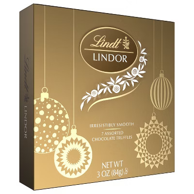 Lindt LINDOR Christmas Assorted Chocolate Candy Truffles Token Gift Box - 3oz | Target