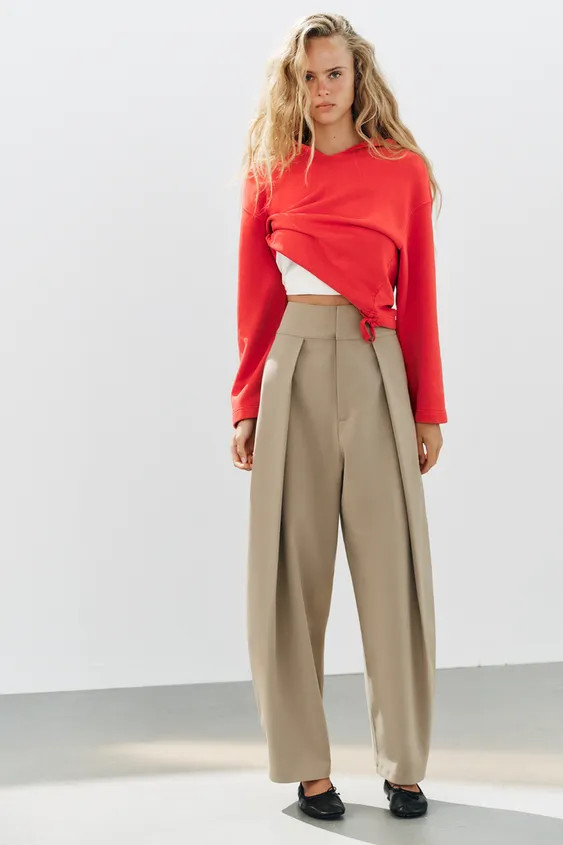 PLEATED BALLOON TROUSERS | Zara DE