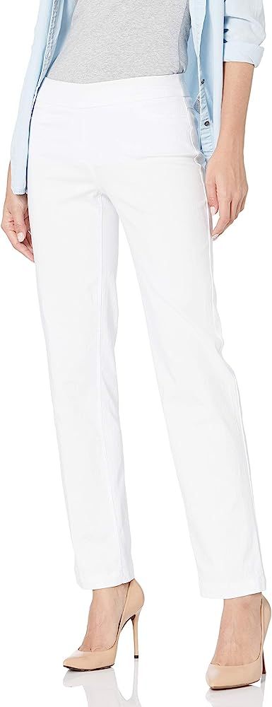 SLIM-SATION Women's Wide Band Pull-on Relaxed Leg Pant with Tummy Control | Amazon (US)
