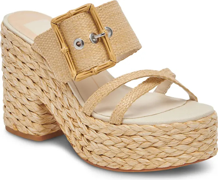 Dolce Vita Edwina Raffia Platform Slide Sandal (Women) | Nordstrom | Nordstrom
