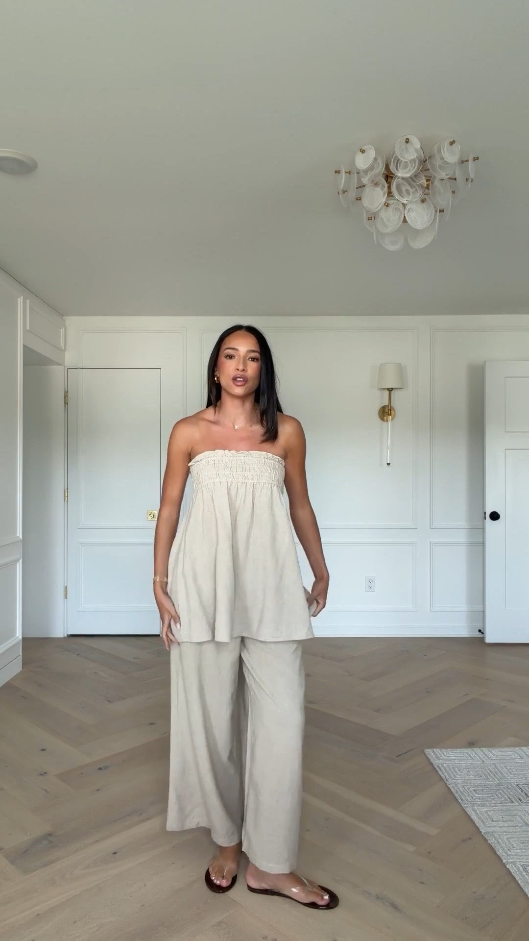 Use code NENA20 to save 20% off orders $100+ 🤩 The perfect matching set for vacation 🫶🏽 Wearing size S strapless linen top and size S smocked linen pants 

vacation outfit, dinner outfit, date night outfit, mom outfit, postpartum outfit, casual outfit, summer outfit, anthro outfit, anthro sale

#LTKSaleAlert