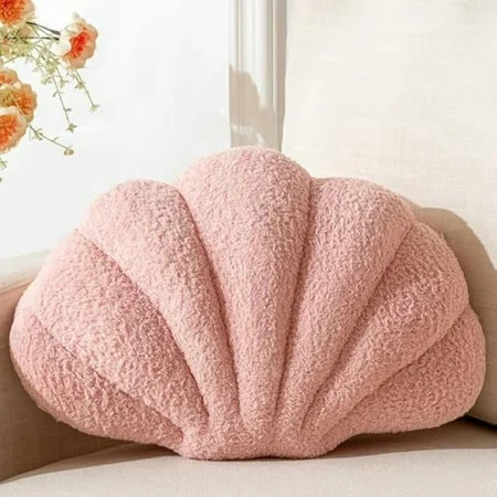 Seashell Throw Pillows Shell Shaped Pillow Pink Sea Shell Pillows for Bed Seashell Decorative Pillow Soft Plush Pillow Sea Couch Decoration(13 X 10 inch) | Walmart (US)