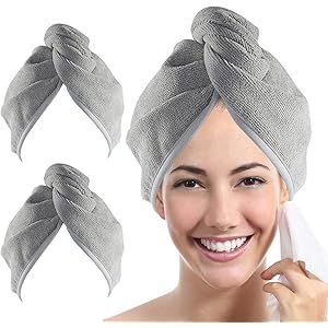 YoulerTex Microfiber Hair Towel Wrap for Women, 2 Pack 10 inch X 26 inch, Super Absorbent Quick D... | Amazon (US)