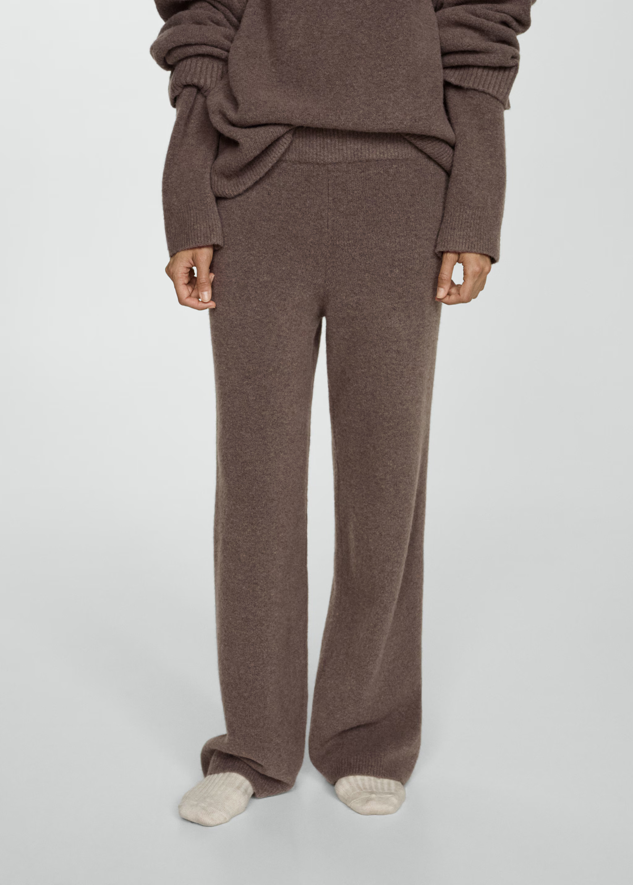 Straight knitted trousers - Women | MANGO United Kingdom | MANGO (UK)