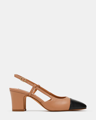 Steve Madden Women's Azari Natural/Black Block Heels - Natural Black - Size 10 - Leather | Steve Madden (US)