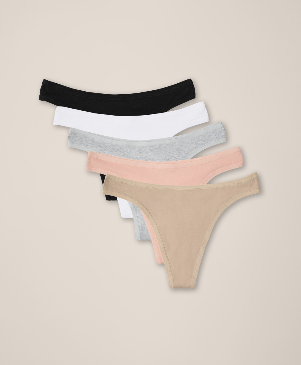 Women's Essentials Everyday Classic Fit Thong 5-Pack 2XL | Pact Apparel