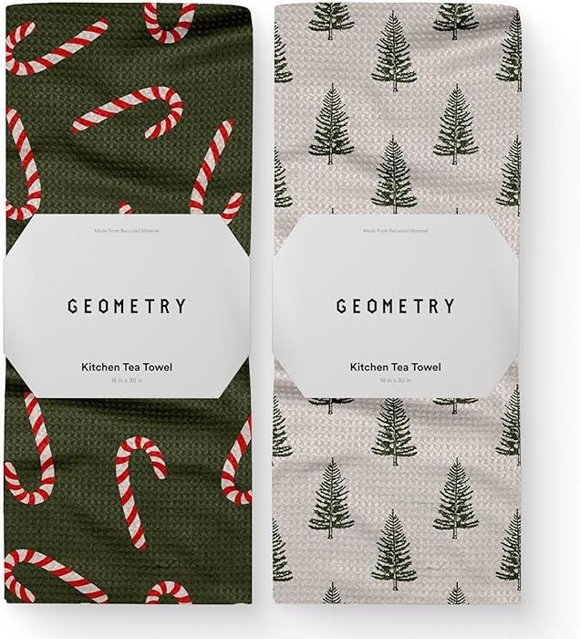 GEOMETRY Christmas Kitchen Towels - Quick Dry Microfiber Cloth Dish Towels for Kitchen Drying - P... | Amazon (US)
