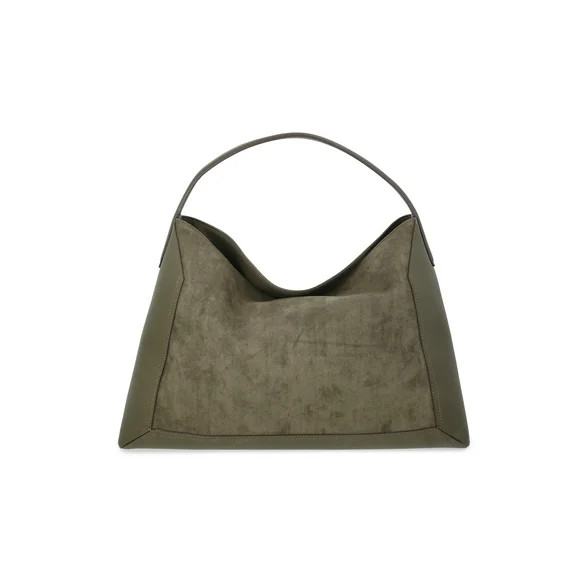Scoop Women's Faux Suede Hobo Tote Bag, Olive | Walmart (US)