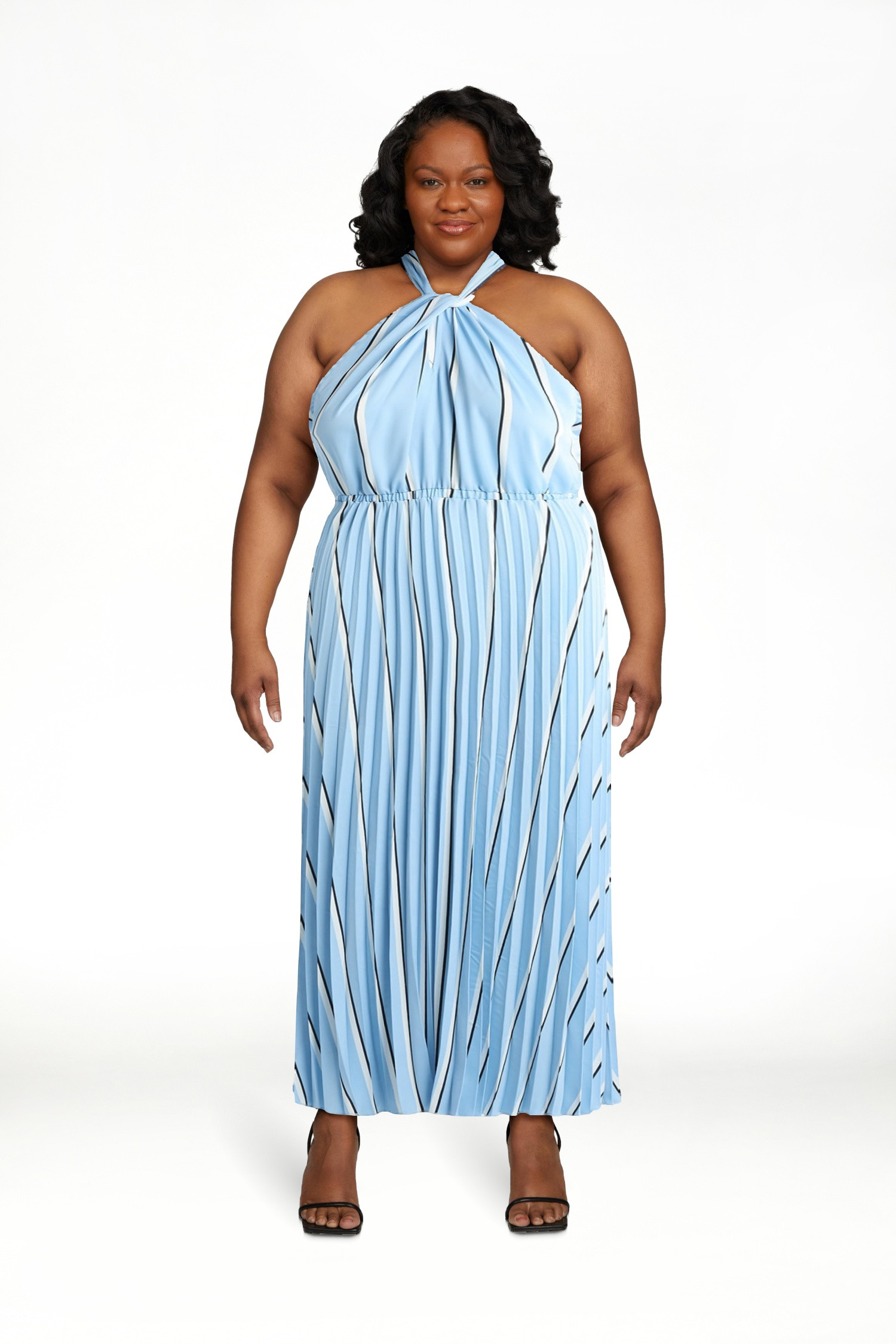 Scoop Women’s and Women's Plus Satin Halter Maxi Dress, Sizes XS-4X | Walmart (US)