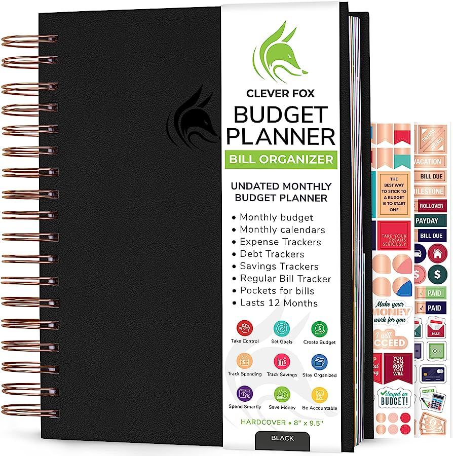 Clever Fox Budget Planner & Monthly Bill Organizer With Pockets. Expense Tracker Notebook, Budget... | Amazon (US)