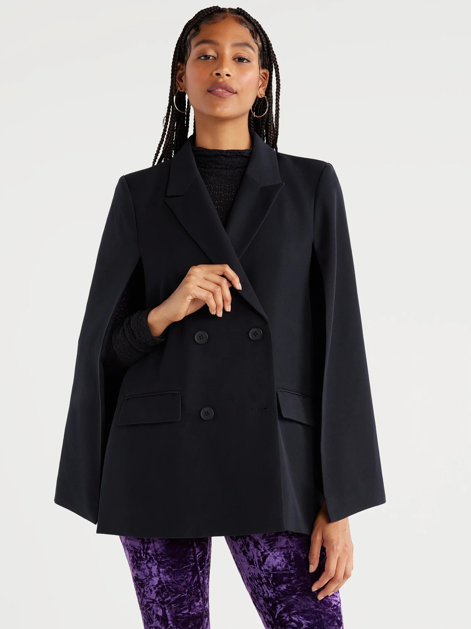 Scoop Women’s Cape Blazer, Sizes XS-XXL | Walmart (US)