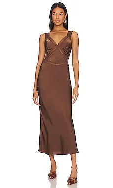 Bardot Emory Lace Slip Dress in Chocolate from Revolve.com | Revolve Clothing (Global)