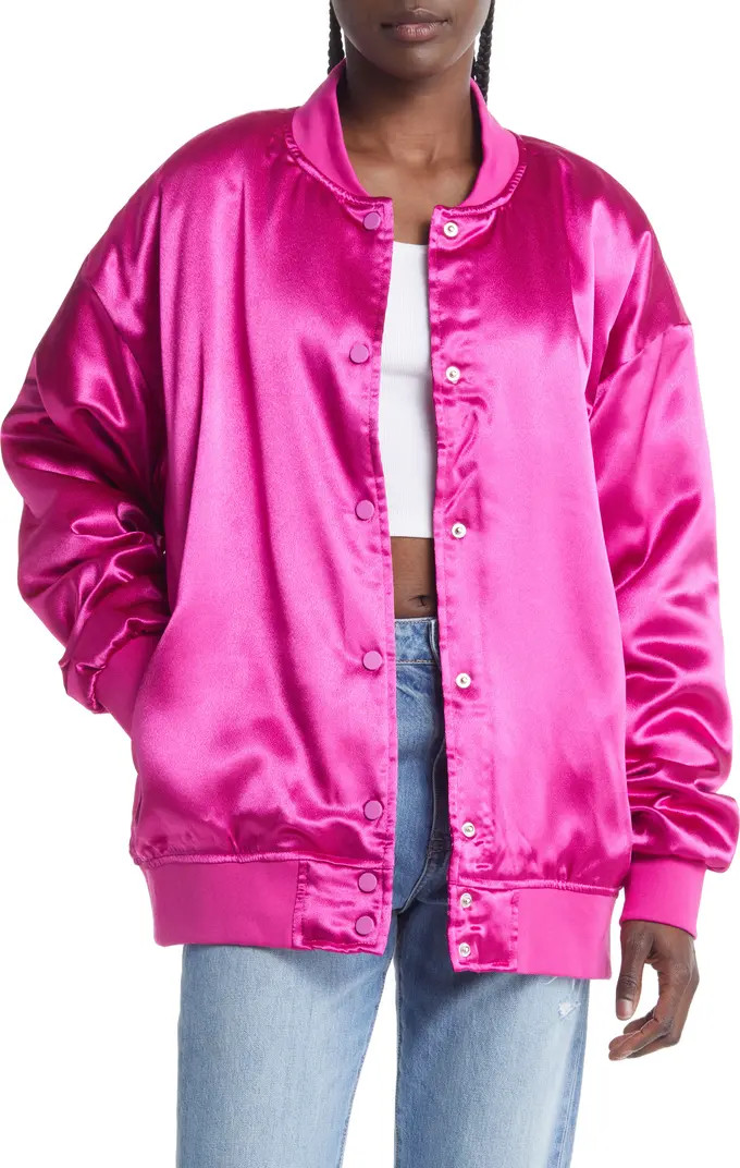 Oversize Satin Bomber Jacket | Nordstrom