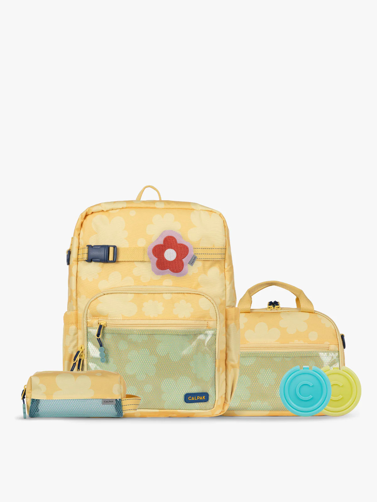 Kids School Essentials Bundle with Large Backpack in Yellow Bloom | CALPAK
