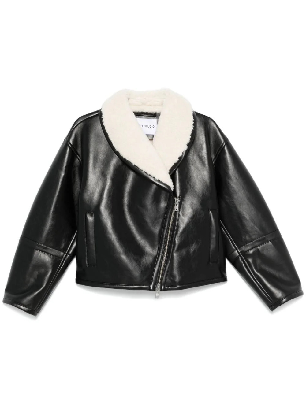STAND STUDIO faux-leather biker jacket - Black | Farfetch Global