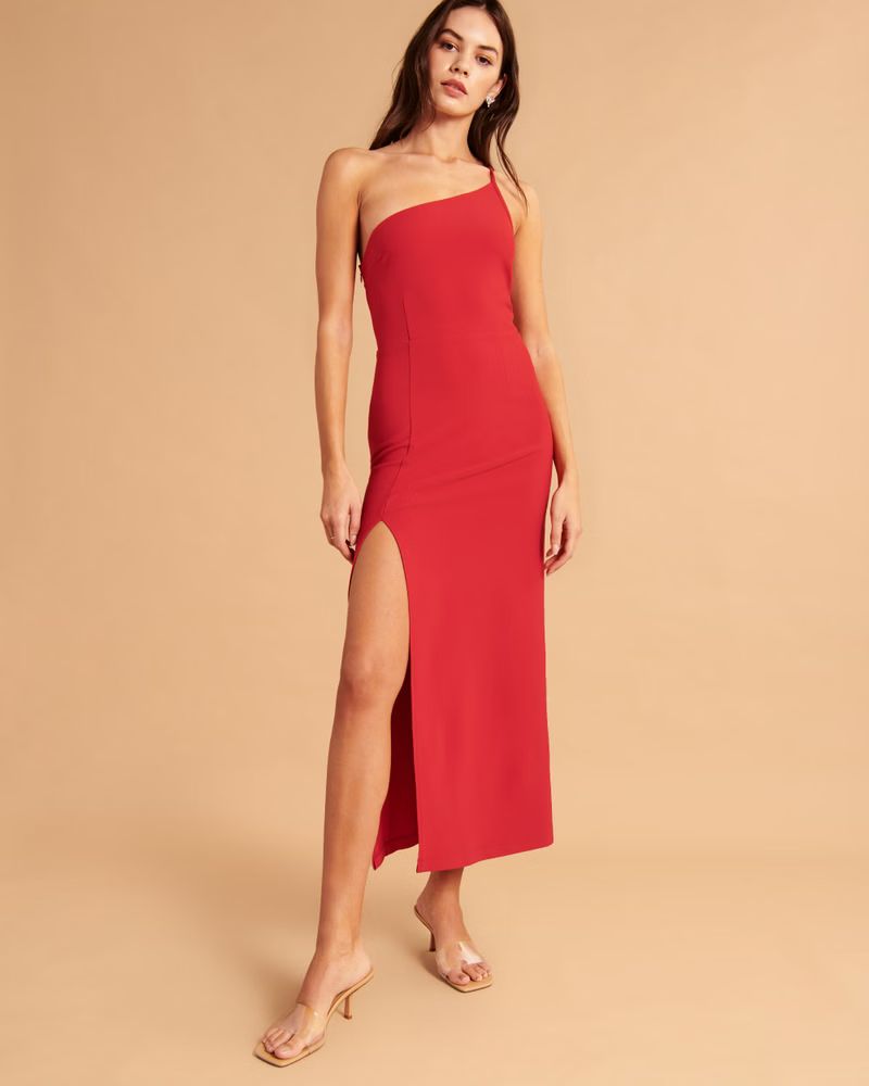 Women's Asymmetrical One-Shoulder Maxi Dress | Women's Sale | Abercrombie.com | Abercrombie & Fitch (UK)